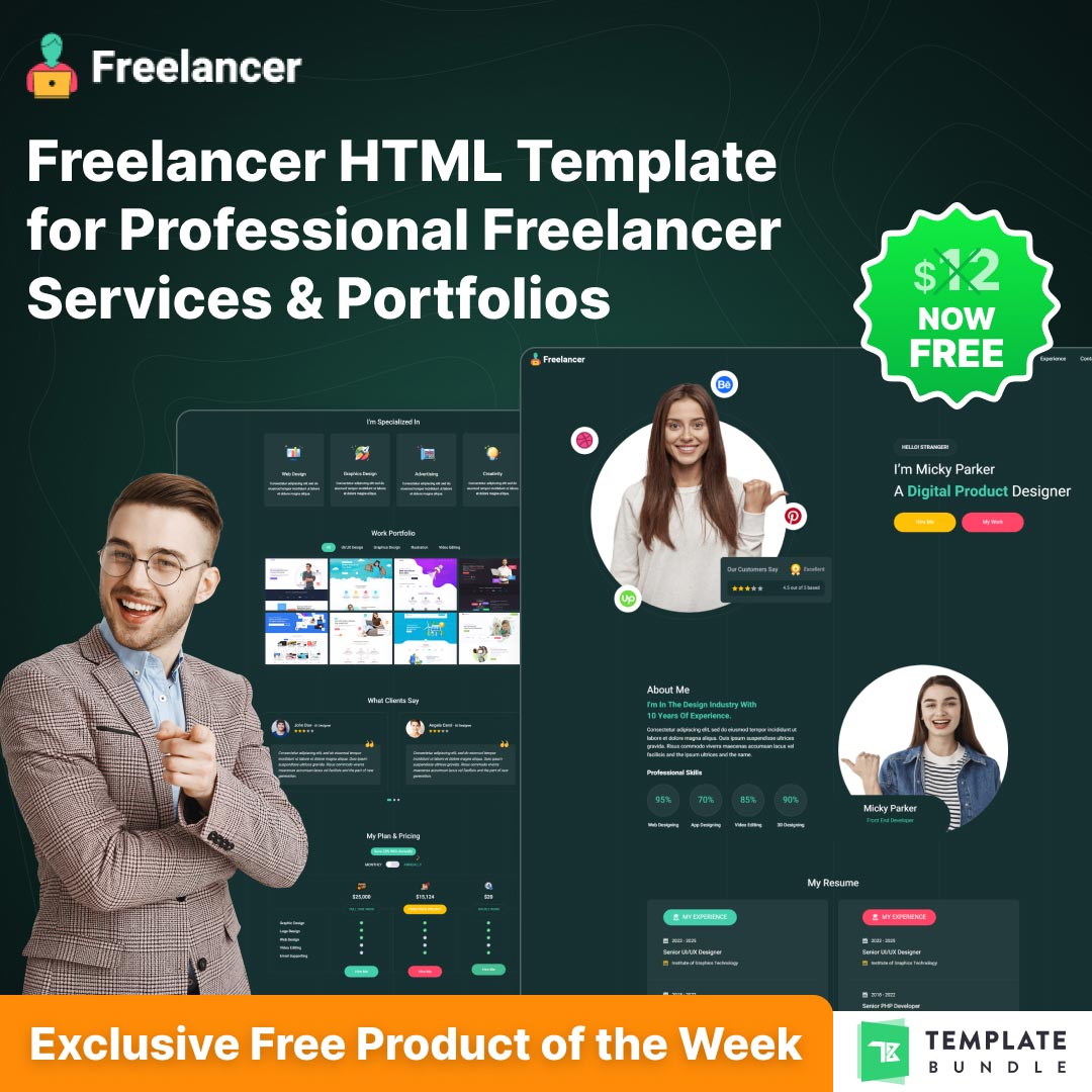 Freelancer HTML Template Free Download for Portfolio Website