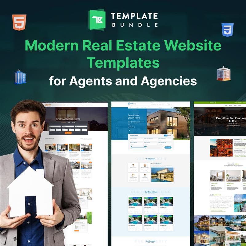 Modern Real Estate Website Template for Agents