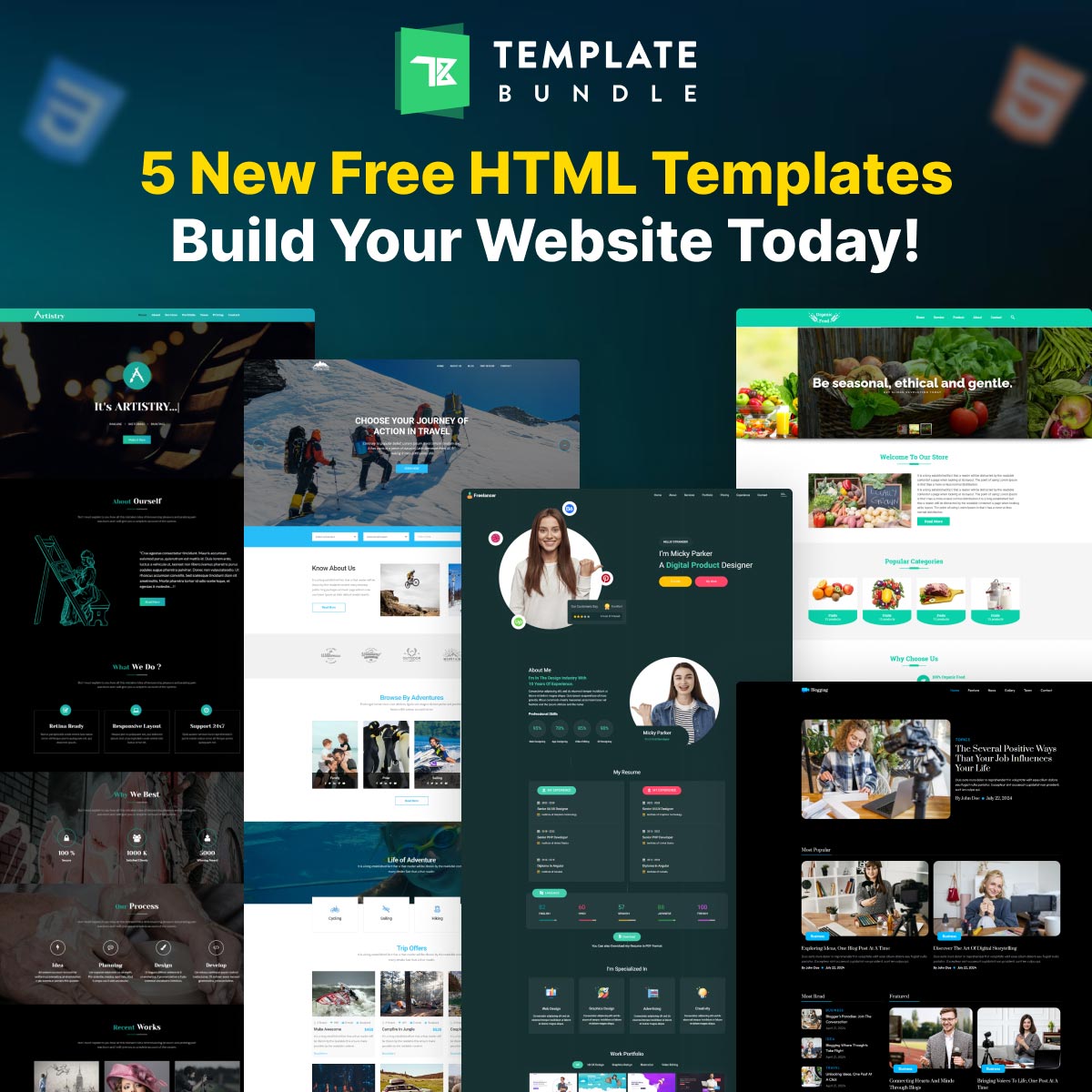 5 new Free Html templates