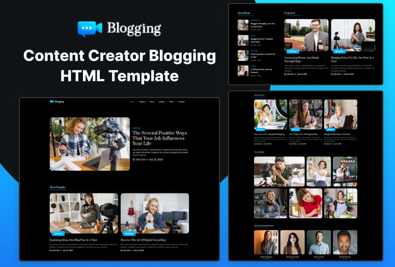 Content Creator Blogging Html Template